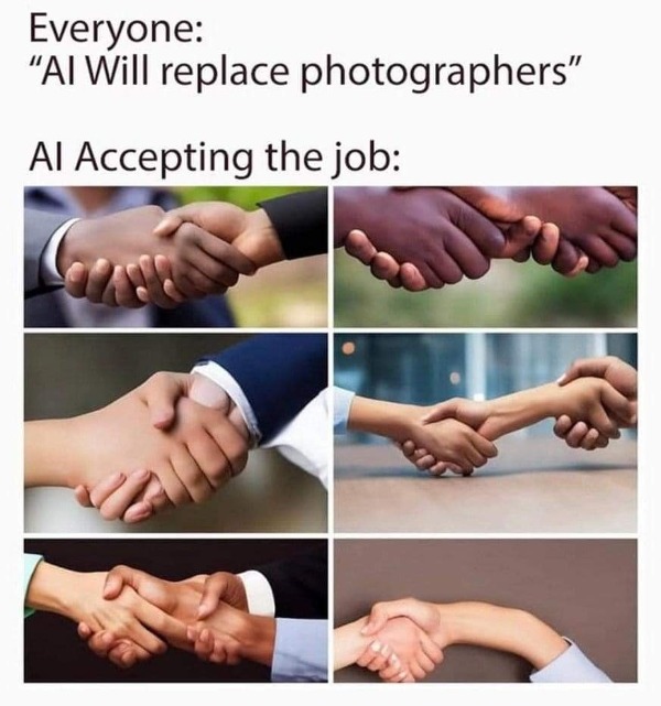 Image showing various AI handshakes clearly nonsense.