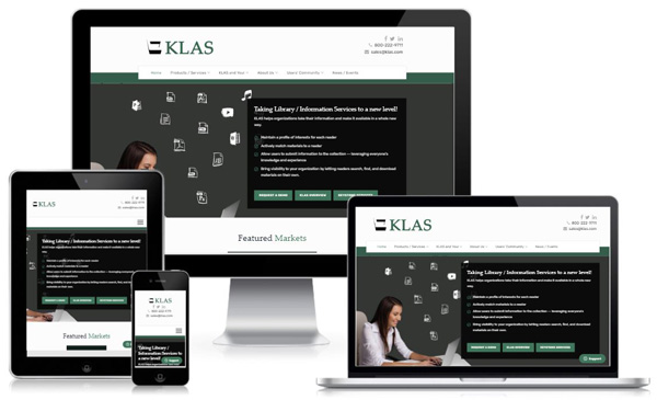 KLAS - top view of website